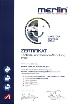 Merlin certifikát Miroslav Harazim